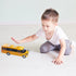 9" Large Bright Yellow School Bus, Pull Back Light Up and Sounds Die-cast Metal Toy Vehicle for Kids