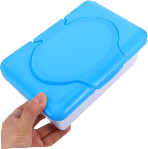 Unomor Lightweight Diaper Wipe Holder - Compact Refillable Container with Lid in Blue