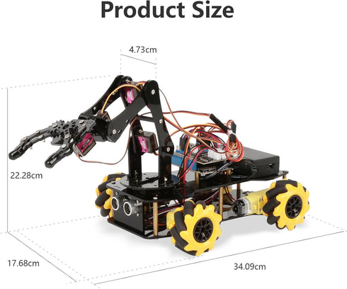 Pack 8-12 12-16, Adults(QD007) ACEBOTT Robot Arm Expansion Smart Car Starter Kit, Robotics Kit for Kids Ages STEM Toys