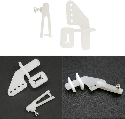 10 PCS 0.047x10.24" Steel Pushrods and 10 PCS Nylon 0.79x0.43" Lock on Control Horns for RC Airplane