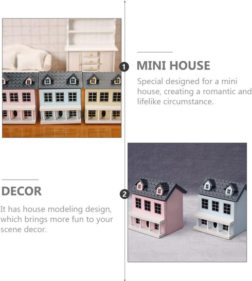 Toyvian Dollhouse Miniature House, Wooden Dollhouse Kit for Christmas Village