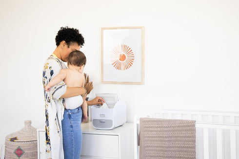 Ubbi Portable Diaper Changing Station Diaper Storage Caddy Organizer with Folding Changing Mat, Stores Baby Diapers