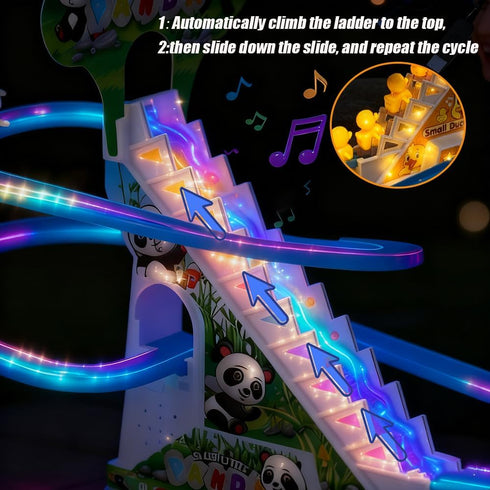 RCOOS Set Dinosaur Climbing Toy Electric Light Slide Climbing Toys for Automatic Stairs,Playful Santa Race Game