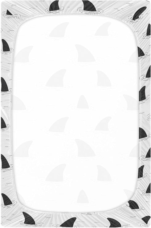 Sheet,52x28IN Pfrewn Crib Sheets for Boys Girls Shark Fin Fitted Crib Sheet Fits Standard Crib Mattress Pads Stretch