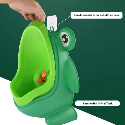 sundee Cute Frog Standing Potty Training Urinal for Boys Toilet with Funny Aiming Target - Blackish Green