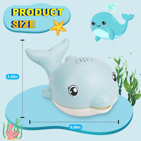 2024 Upgraded Rechargeable Baby Bath Toys, Dolphin Spray Water Light Up Musical Toys for Toddlers