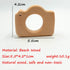 10pcs Lovely Cartoon Wood Camera Teether Pure Natural Animal Shape Beech Wooden Teething Toys Handmade Pattern DIY Jewelry Making Necklace Pendant