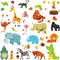 DEKOSH Jungle Animal Wall Decal Pack, Colorful Stickers for Baby Nursery Playroom, Peel & Stick Safari Theme