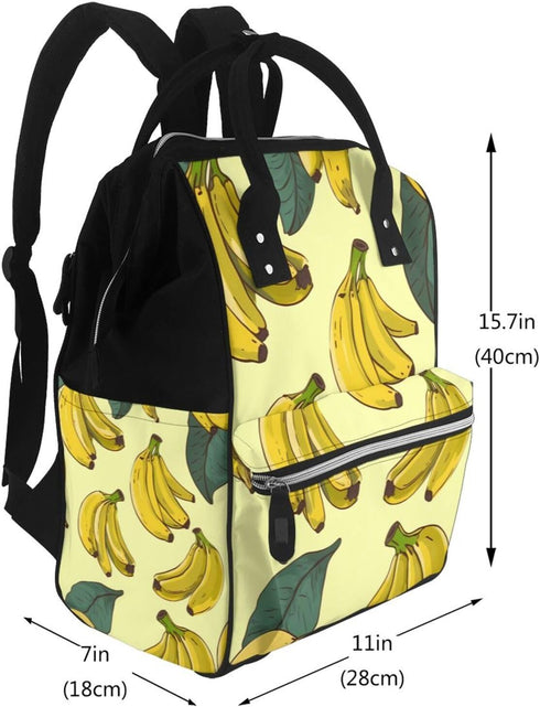 HCBPWVQA Backpack Daypacks Backpack Mommy Banana Print Diaper Bag with Changing Pad and Pacifier Holder, Multifunction