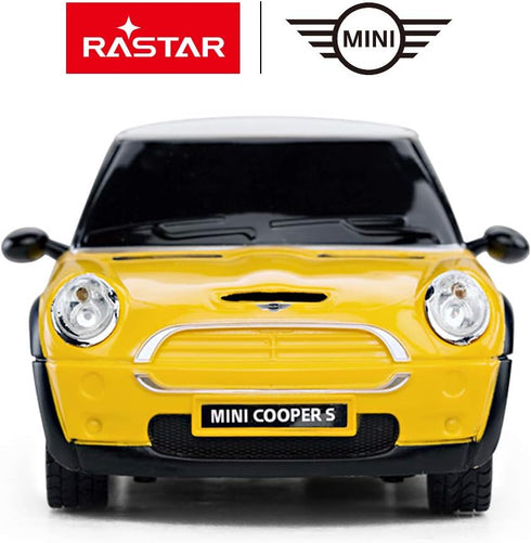 RASTAR Mini Cooper 1:24 RC Car, Yellow Remote Control Toy for Kids