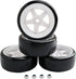 4PCS 12mm Hub Wheels,1:10 63mm Hard Plastic RC Drift Cars On Road Touring Racing Bald Tires for Traxxas HSP Tamiya HPI Kyosho On-Road Drifting Car Trucks(White)