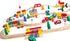 Orbrium Toys 100 Piece Triple Loop Wooden Train Set Track - Fits Thomas Brio