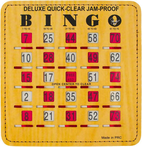 MR CHIPS Jam-Proof Quick-Clear Deluxe Fingertip Slide Bingo Cards with Sliding Windows