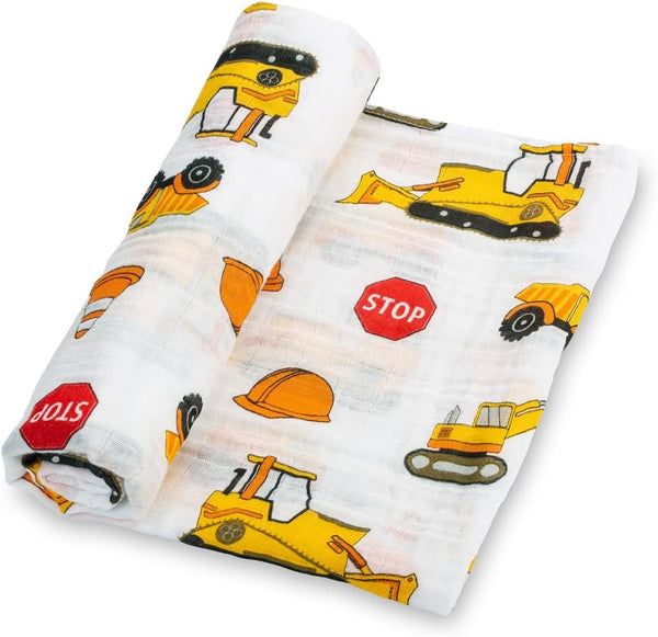 LollyBanks Muslin Swaddle Blanket, 100% Muslin Cotton Baby Blankets for Boys, 47