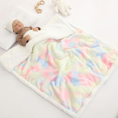 JZLPIN 30" 40" Flannel Baby Blanket Reversible Super Soft Blankets for Boys Girls Infant Newborn Sherpa Receiving