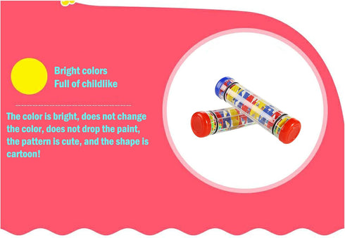 2PCS 8 Inch Rain Maker Stick Tube Shaker, Sensory Auditory Musical Instrument for Kids and Baby