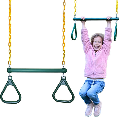 Eastern Jungle Gym Heavy-Duty Ring Trapeze Bar Combo, Large 20" Trapeze Swing