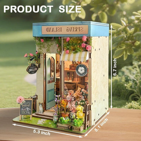 Book Nook Kit - DIY Miniature Dollhouse Booknook Kit with Light, Bookend Bookshelf Decor for Adults, Gifts for Family