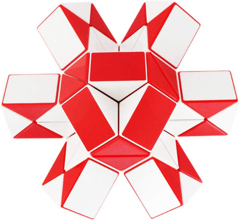Mipartebo Magic Snake Cube Twist Puzzle, 48 Wedges Large Size Fidget Toy for Kids and Adults, Red