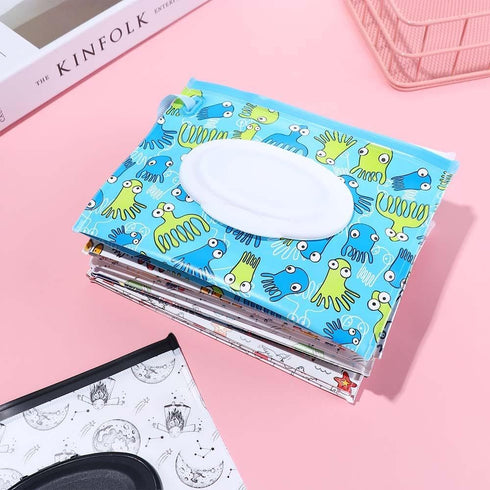 Generic Container(2) Wet Wipes Bag Cartoon Lightweight Wipes Case Portable Reusable Travel Eco-Friendly Wipes