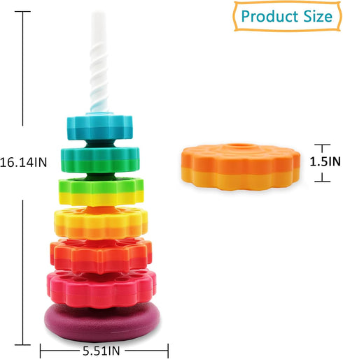 (1 PCS) Spinning Stacking Toys,Spin Toys ABS Plastic and Color Rainbow Design,Focus on Children Educational and Interactive Learning's Stack Toys, Suitable for Gifts for Boys and Girls