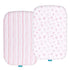 Bassinet Sheets 2 Pack Compatible with Baby Delight Beside Me Dreamer Bassinet, Ultra Soft Pink Print