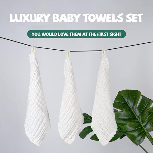 '-6 Baby Muslin Washcloths Layer Soft Absorbent Face Towel - Natural Newborn Wipes for Delicate Skin - Baby Registry as