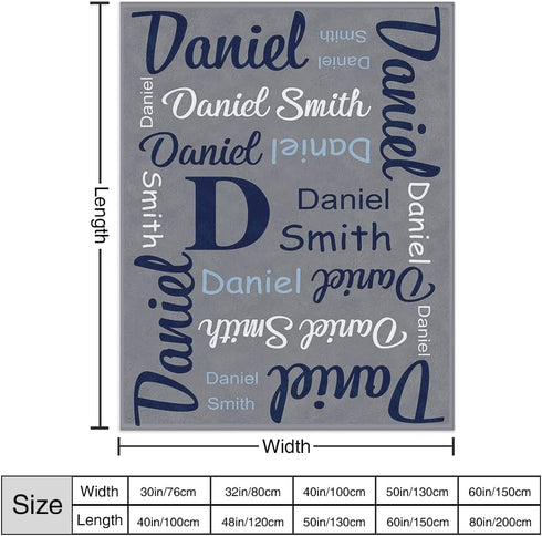 Yoke Style Personalized Baby Blankets for Baby Girls/Boys, Custom Name Swaddle Blanket, Baby Boy Girl Gifts