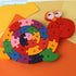 LovesTown Snail Wooden Puzzles - 26PCS Building Blocks Jigsaw Puzzle, Alphabet and Number Blocks for Kids