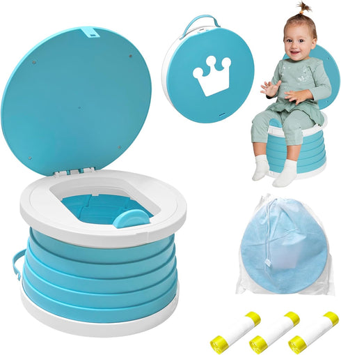 2026 Upgraded Portable Potty Chair for Toddlers with Splash-Proof Design, Foldable Travel