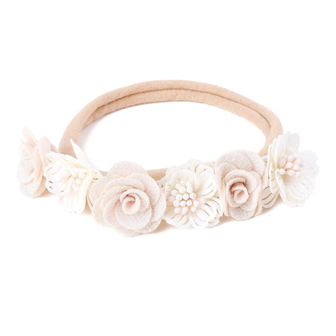 cherrboll 3pcs Baby Girl Headbands - Super Soft & Stretchy Nylon Floral Hairbands for Newborn Toddler