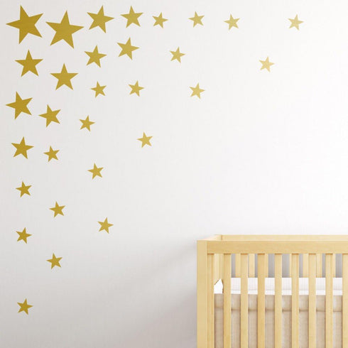 117Pcs Gold Stars Wall Decal Stars Pattern DIY Stickers for Kids Rooms Home Decor