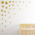 117Pcs Gold Stars Wall Decal Stars Pattern DIY Stickers for Kids Rooms Home Decor
