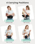 (0-50 lbs), Grownsy Ultra-Comfy Baby Carrier with Hip Seat, Enhanced Safety, Hands-Free Support for Newborn to Toddler