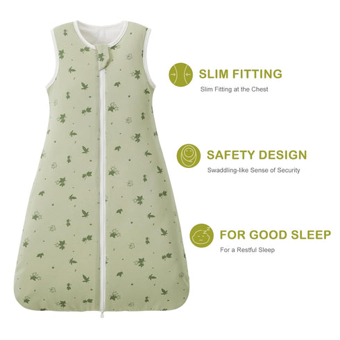 Nivolltha 1.5 100% 3-6 Super Soft TOG Sleep Sack, Organic Cotton All Season Warm Baby Wearable Blanket for Months