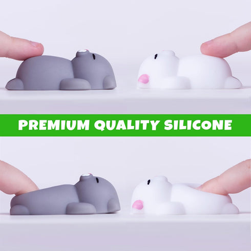 Nutty Toys Squishy Cat Set, 2" Soft Silicone Kawaii Kitties, Top Stress Relief Toy, Unique Gifts for Teens