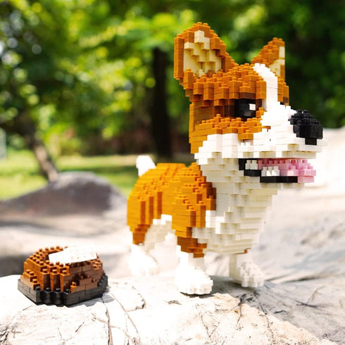 Ulanlan Adult Building Sets, Corgi Micro Bricks Dog Toy, 1380 Pieces for Dog Lovers