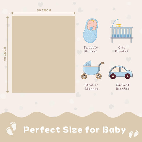Cozy 30"x40" Yurhap Fleece Baby Blanket Heart Checkered, Ultra Soft Baby Blankets for Boys Girls, Fluffy Infant Toddler