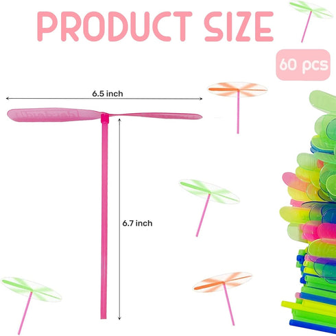 LCPQMZGH 60 Set 60 60 Set, Helicopter Toy, Propeller and Rod, Hand Helicopter Spinner Plastic Propeller Outdoor Flying