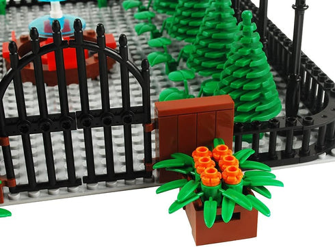 Park Building Blocks Fountain Scenery Accessories Street Set, DIY Building Kit Compatible with All Major Brands