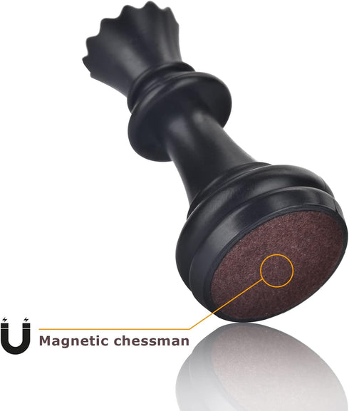Chess Pieces Only, Magnetic Plastic Chessman Set for Replacement of Missing Pieces, Includes Storage Bag