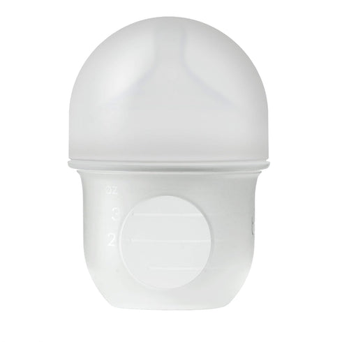 1 4 Oz Boon Nursh Reusable Silicone Baby Bottle with Collapsible Silicone Pouch Design - Everyday Baby Essentials
