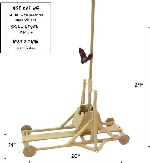 PATHFINDERS Trebuchet Kit - Building Toys, Medieval Weapons, Wooden Craft Kit, STEM Toy