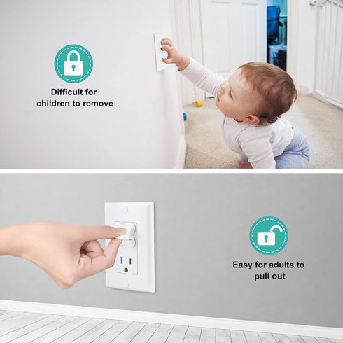Outlet Covers Babepai, 38-Pack White Baby Proof Electrical Protector Safety Plug Covers
