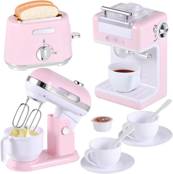 Ehome Play Kitchen Toys Set with Coffee Maker, Mixer, Toaster for Kids Ages 4-8