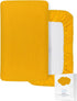 Yellow Muslin Pack and Play Sheets Fitted Girl, Portable Mini Crib Sheets