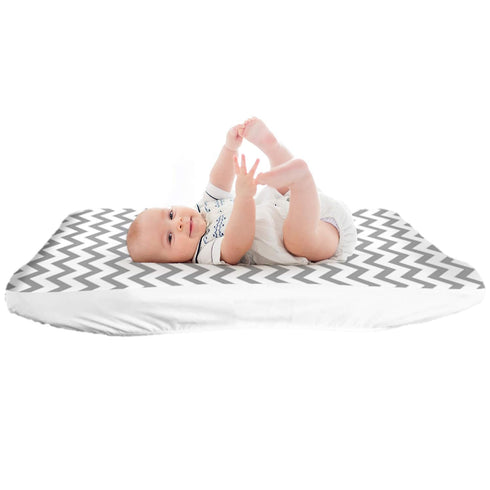 Baby Changing Pad Cover, Waterproof Changing Table Pad Safe for Washer and Dryer (Grey)