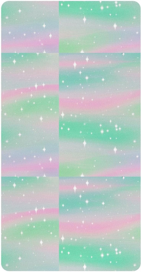 miaozhen Cotton Baby Crib Sheets Soft Stretchy Childish Star Green Peach Gradient Toddler
