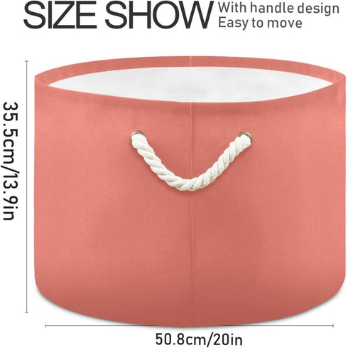 Salmon Canvas Storage Bins - Round Baby Laundry Basket