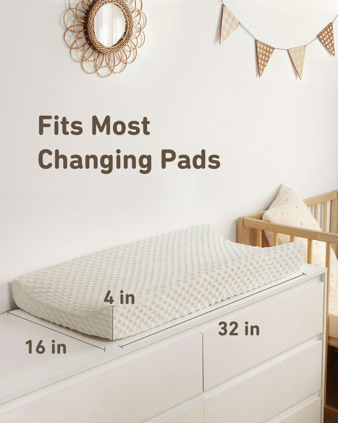 Changing Pad Cover - Ultra Soft Minky Dots Plush Covers for Baby Girls and Boys, 2 Pack (Roman Green & Lily White)